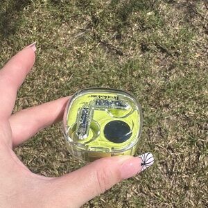 Brookstone Lime Earbuds with Clear Case